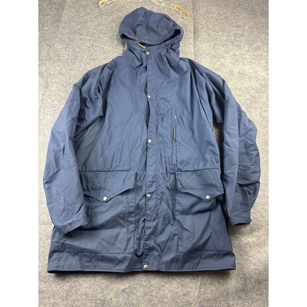 VTG The North Face‎ Jacket Mens L Blue 1980s Parka Hooded Front Pocket Gorpcore